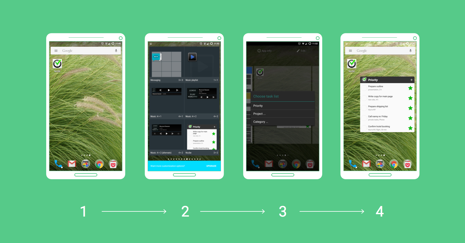 Widget de Nozbe para Android