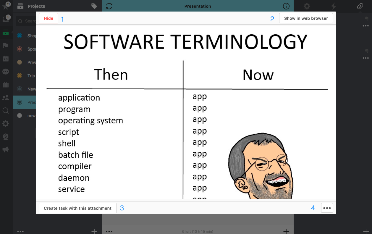 Evernote preview