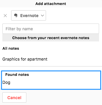 Attaching Evernote to project