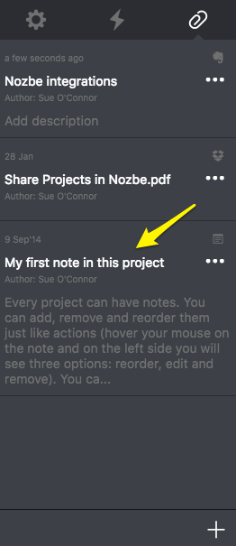 Attachments to Projects - preview