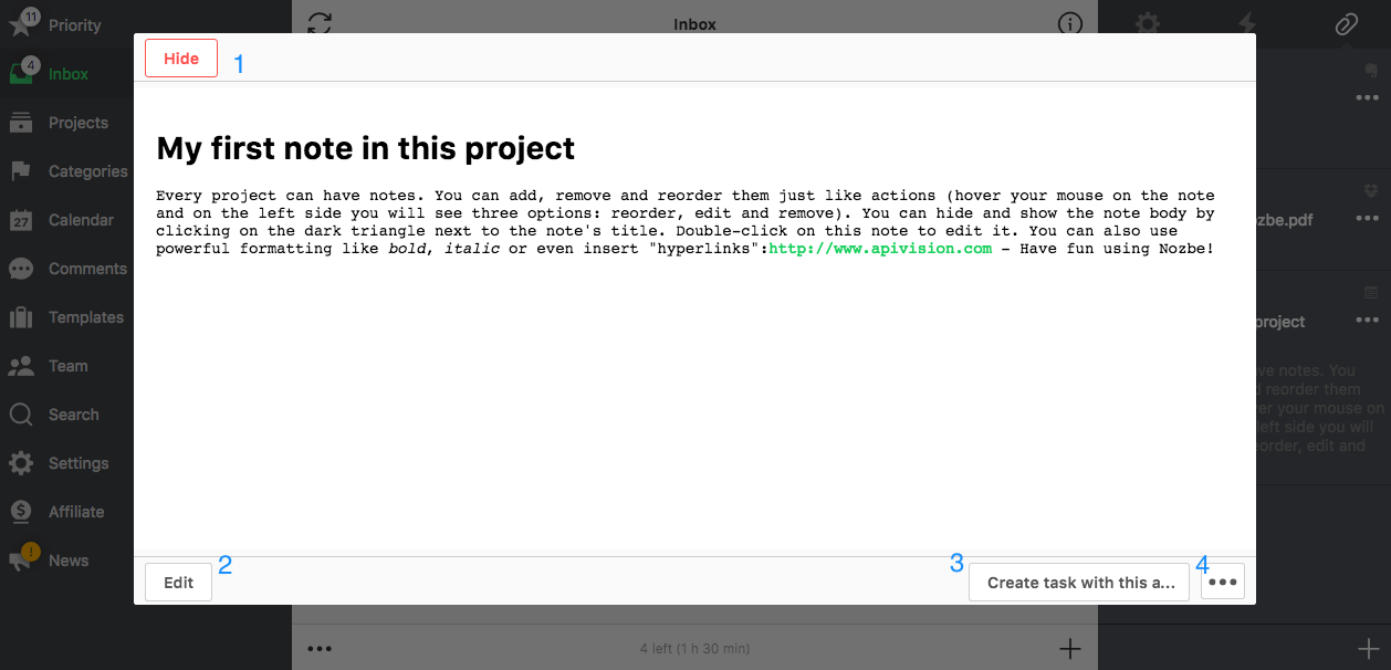 Attachments to Projects - preview