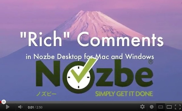 Rich Comments in Nozbe Desktop