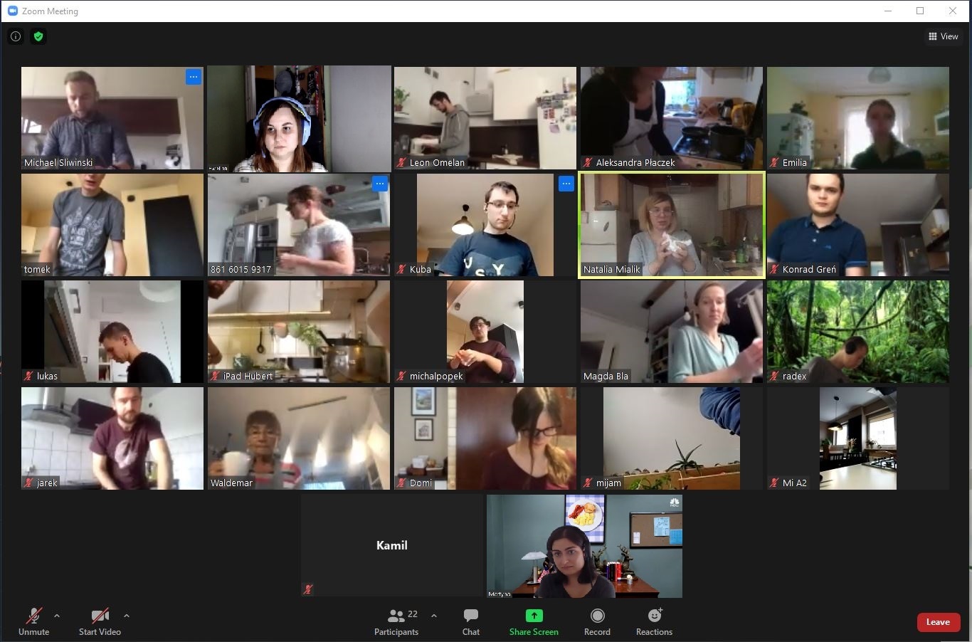 Virtual team-bonding meeting - team